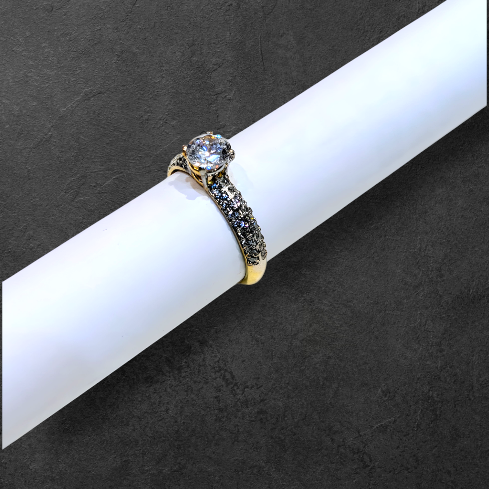 Solitaire Ring Sterling Silver - Image 2