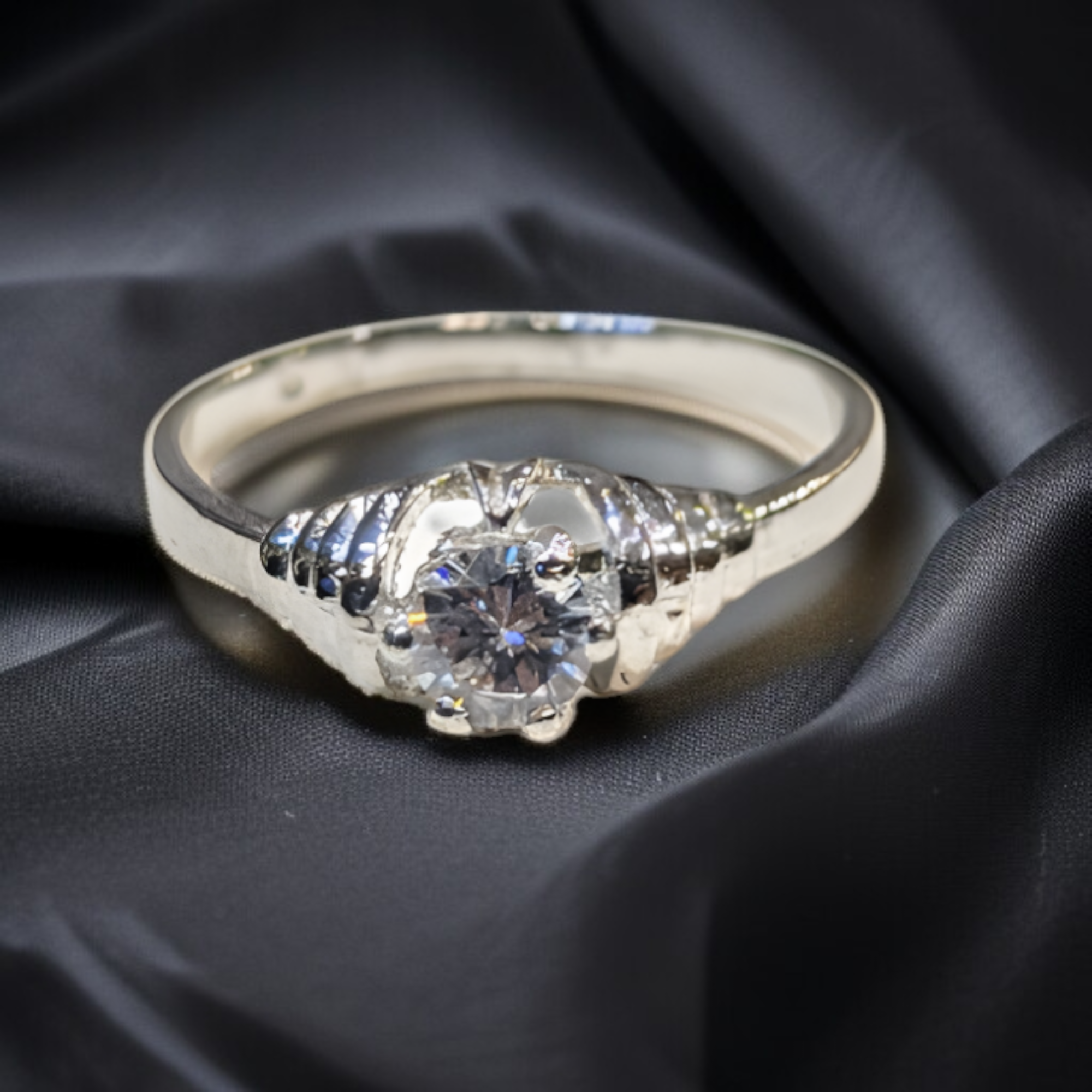 Solitaire Ring Sterling Silver