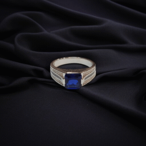 Silver Ring With Blue Zircon