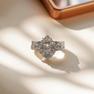 Diamond cut Zircon Ring