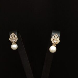 Gold Plated Tops With Zircons and Pearls 925 Silver.