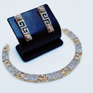 Gold Plated Necklace Set With americon Zircons. (925 Silver)