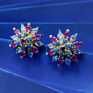 Tops with Multi Color Stones. (925 Silver)