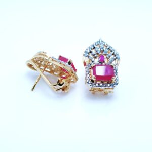 Tops Pair with Chetum and Zircons 24kt Gold Plated.