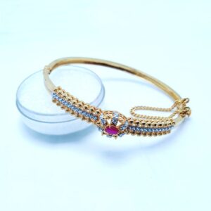 Bracelet 21k Gold Plated with Chetum and Zircons. (925 Silver)