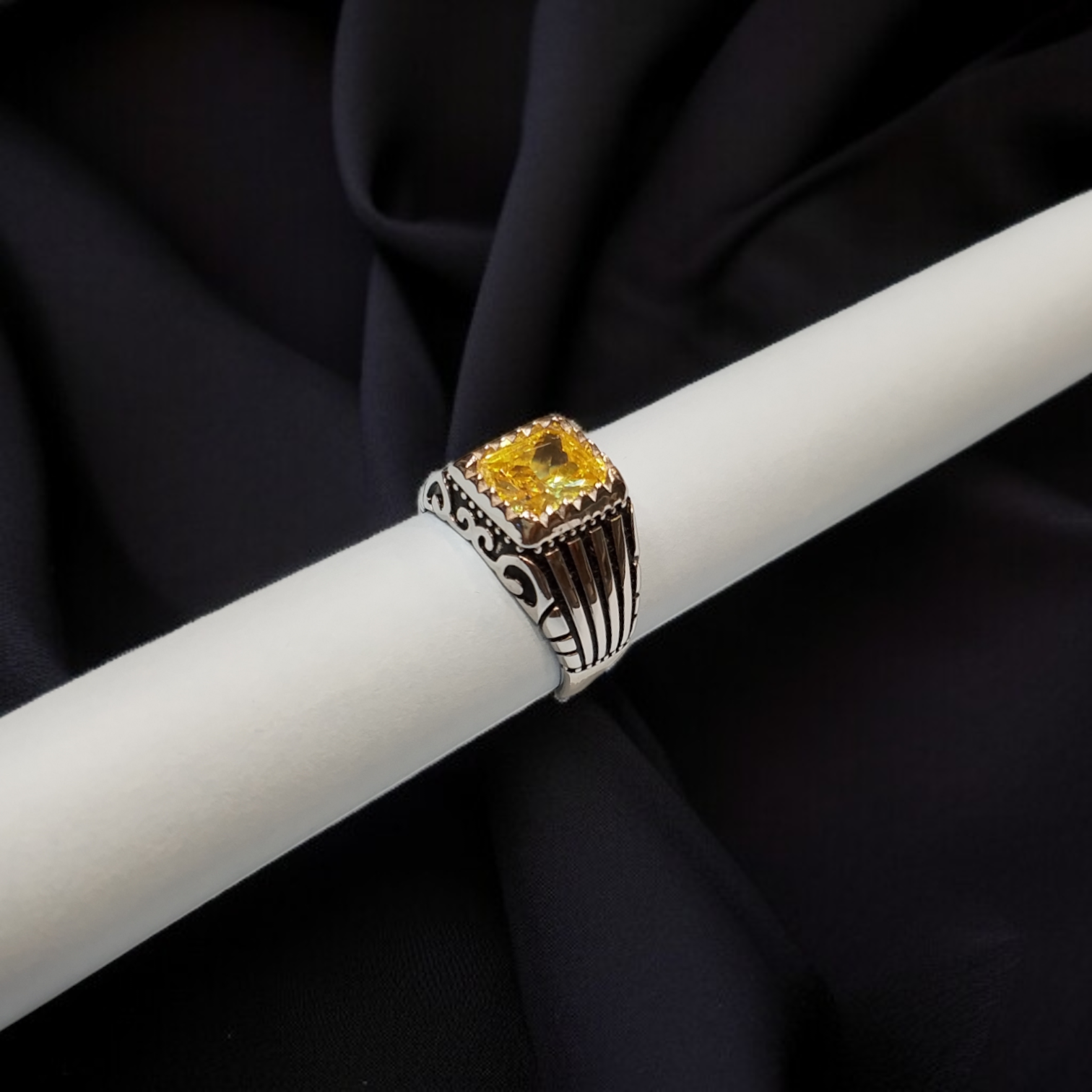 Silver Ring With Yellow Zircon - Image 2