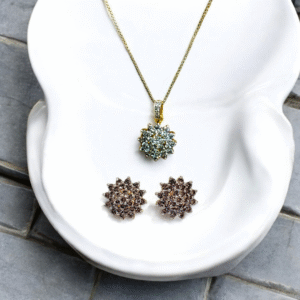 Floral Cluster Pendant Set