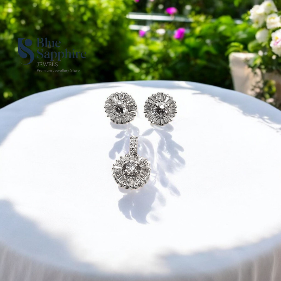 Sunburst CZ Pendant Set - Image 2