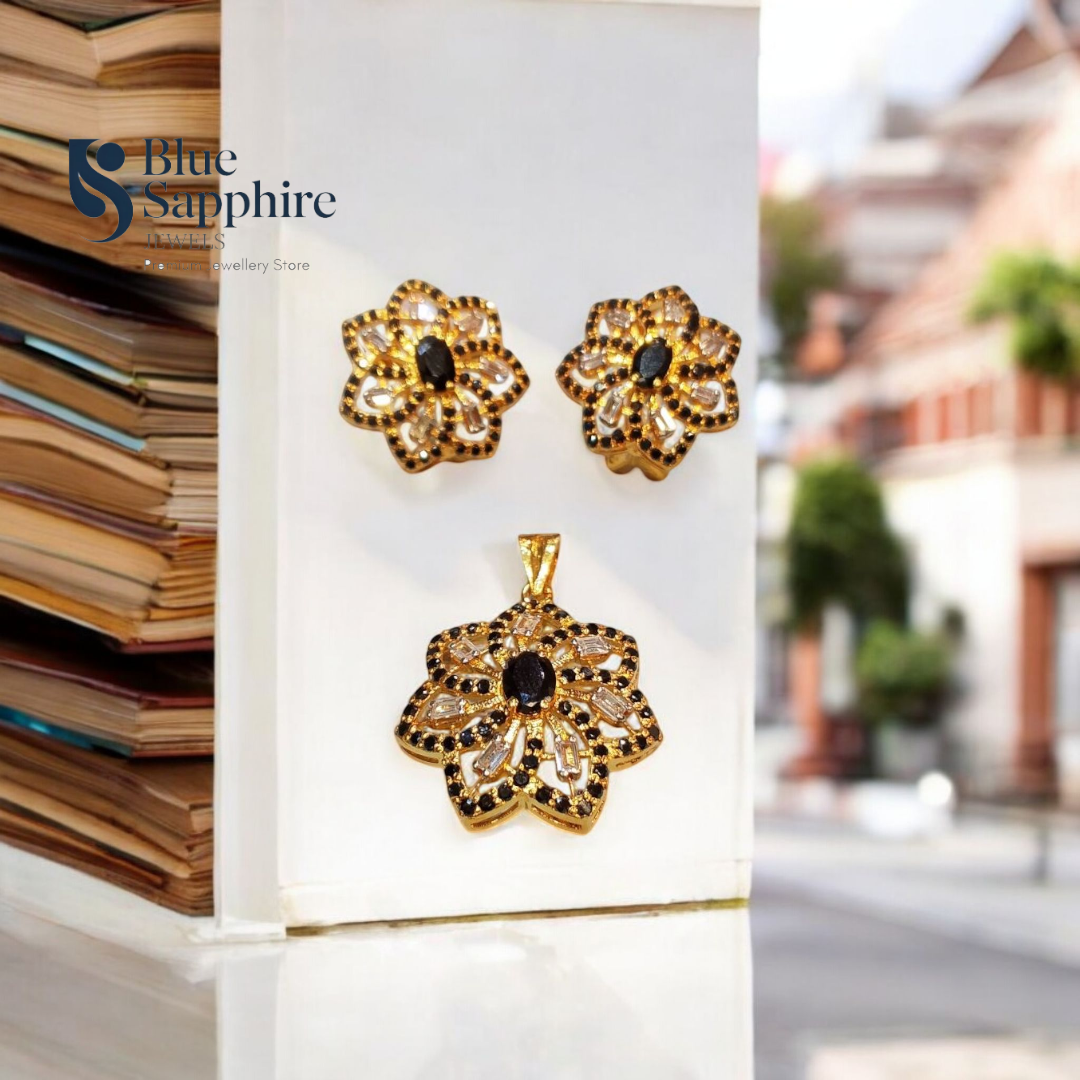 Midnight Bloom Pendant Set