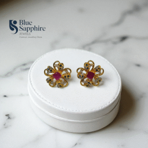 Ruby Floral Stud