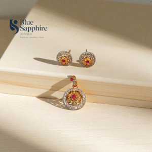 Ruby Bloom Pendant Set