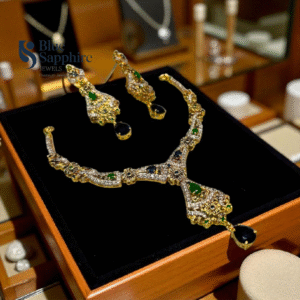 Royal Blue Teardrop Necklace Set